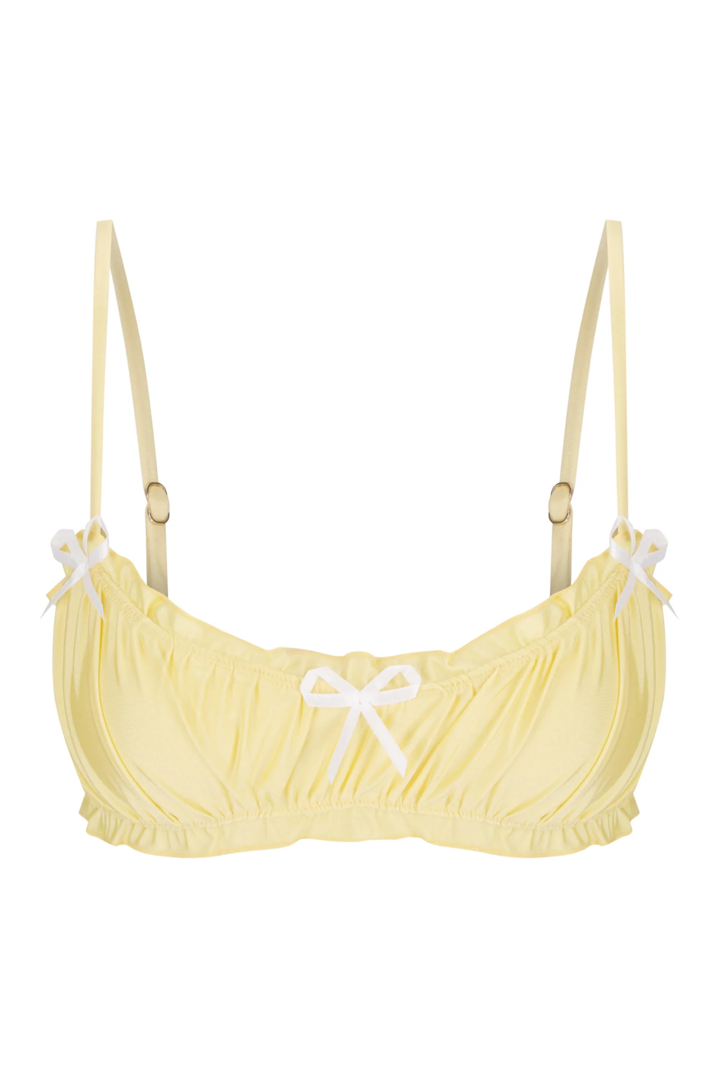 Amelia Satin Bralette Top - Lemon Sorbet - Image 9